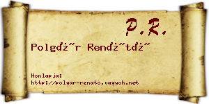 Polgár Renátó névjegykártya