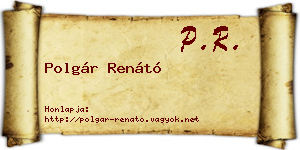 Polgár Renátó névjegykártya